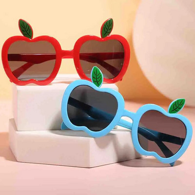 seemfly Карикатура 2-10 години Детски парти слънчеви очила Летни сладки UV400 тъмни очила с форма на ябълка за момичета Момчета Подарък за деца