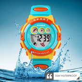 Ceasuri de marca SYNOKE pentru copii Ceasuri electronice colorate 50M Ceas impermeabil pentru copii Ceas digital pentru baieti fete
