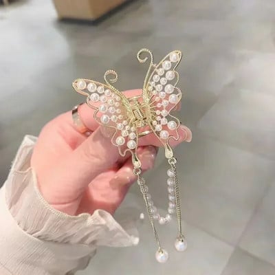 Modne metalne ažurne kopče za kosu s leptirima za kosu za žene Djevojke Elegantna kopča s kandžama u konjskom repu Vintage ukosnice Dodaci za kosu