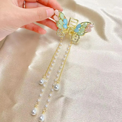 Modne metalne ažurne kopče za kosu s leptirima za kosu za žene Djevojke Elegantna kopča s kandžama u konjskom repu Vintage ukosnice Dodaci za kosu