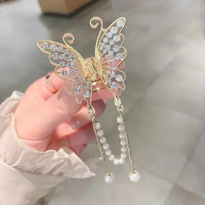 Modne metalne ažurne kopče za kosu s leptirima za kosu za žene Djevojke Elegantna kopča s kandžama u konjskom repu Vintage ukosnice Dodaci za kosu