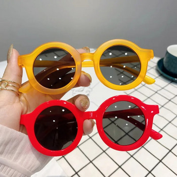 Нови детски кръгли слънчеви очила с малка рамка Момиче Марка Дизайнер Модни слънчеви очила Сладко бебе Сенник на открито Очила UV400