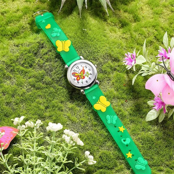 Водоустойчиви силиконови сладки 3D часовници с пеперуди Карикатура Детски часовник Момиче Студент Кварцов часовник Детски кварцов аналогов ръчен часовник Подарък
