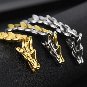 Punk Men Dragon Bracelets Kpop Faucet Thick Chain Bracelet Retro Domineering Exaggerated Keel Chain Bracelet Personality Jewelry