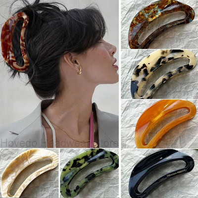 Clip de păr vintage mare din acetat cu imprimeu leopard, cu gheare, femei, fete, ocazional, agrafă cu rechin, ac accesorii pentru păr la modă