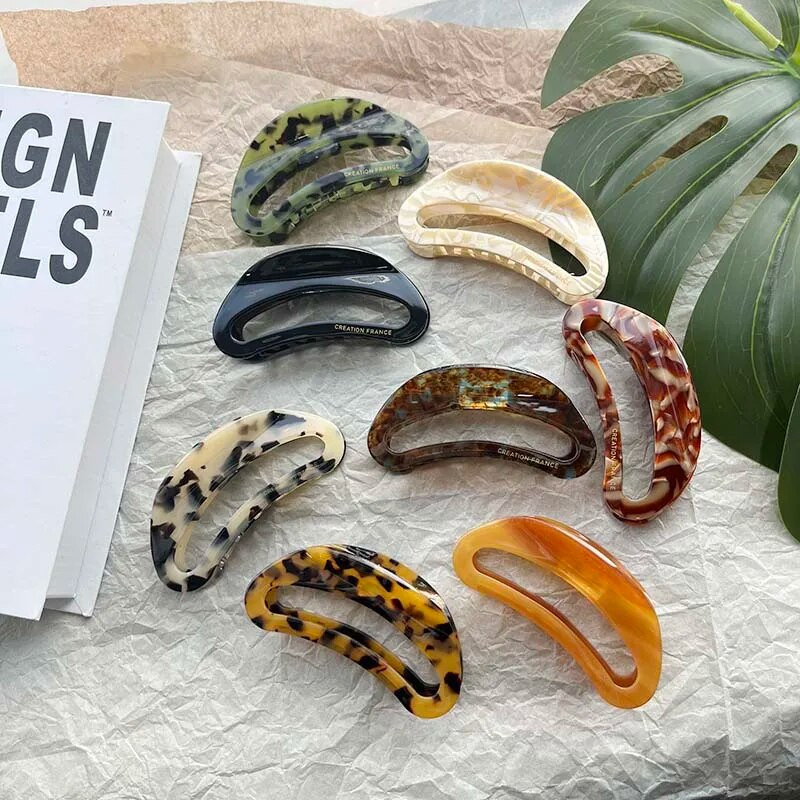 Clip de păr vintage mare din acetat cu imprimeu leopard, cu gheare, femei, fete, ocazional, agrafă cu rechin, ac accesorii pentru păr la modă