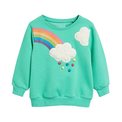 Jesenski dječji sweatshirts Novi dolazak Dugini oblaci s vezom sweatshirts za djevojčice dječje sweatshirts dugih rukava sportske majice