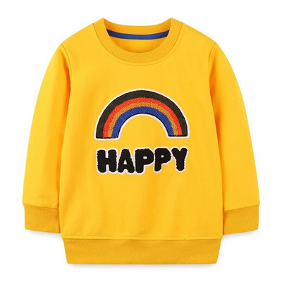 Jesenski dječji sweatshirts Novi dolazak Dugini oblaci s vezom sweatshirts za djevojčice dječje sweatshirts dugih rukava sportske majice