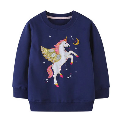 Jesenski dječji sweatshirts Novi dolazak Dugini oblaci s vezom sweatshirts za djevojčice dječje sweatshirts dugih rukava sportske majice