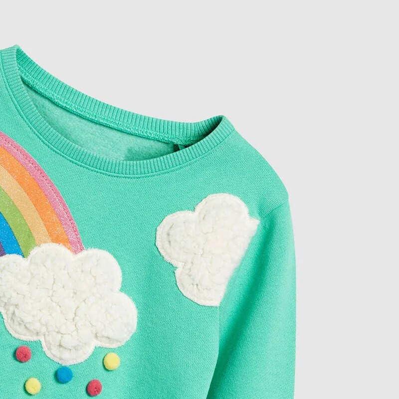 Jesenski dječji sweatshirts Novi dolazak Dugini oblaci s vezom sweatshirts za djevojčice dječje sweatshirts dugih rukava sportske majice