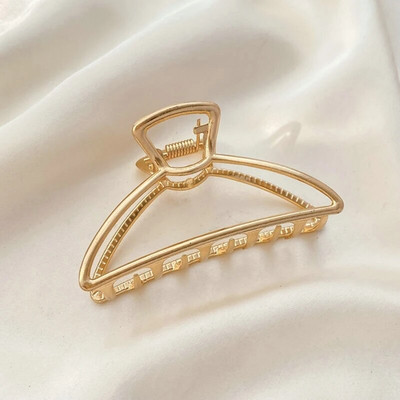 Gheare de păr la modă Temperament Gold Grab Agrafe de păr din metal cu fluture Agrafe de păr elegante de epocă cu bandă Accesorii de păr la modă