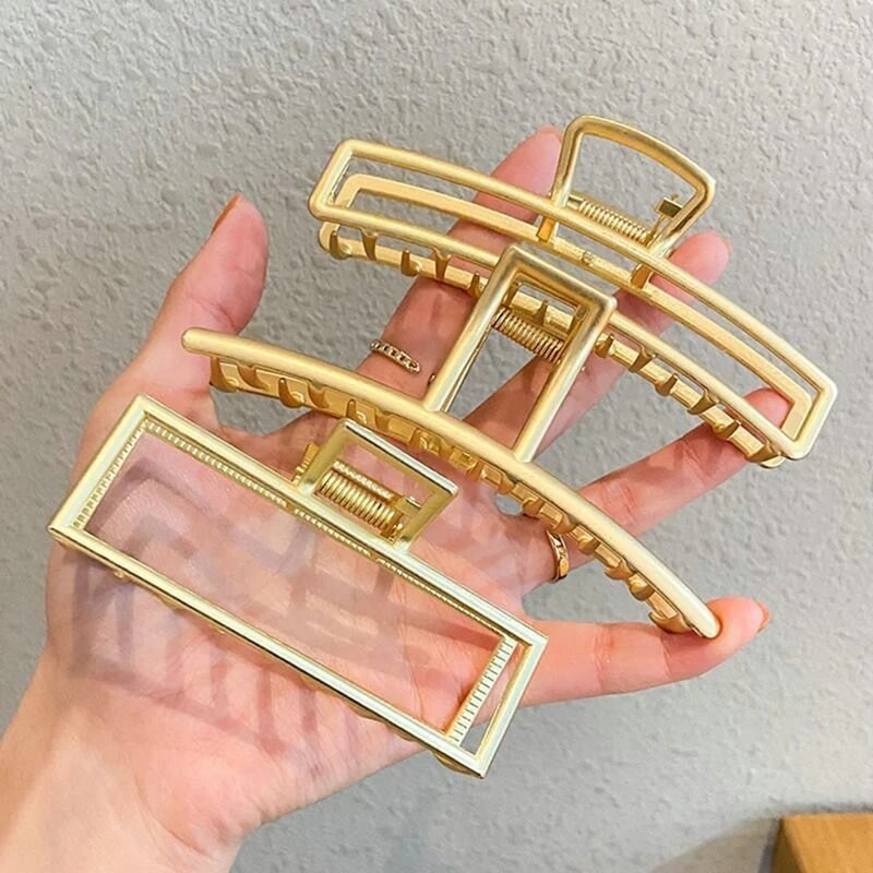 Gheare de păr la modă Temperament Gold Grab Agrafe de păr din metal cu fluture Agrafe de păr elegante de epocă cu bandă Accesorii de păr la modă