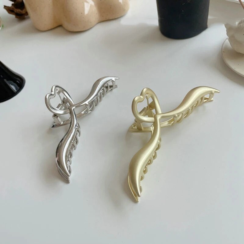 Gheare de păr la modă Temperament Gold Grab Agrafe de păr din metal cu fluture Agrafe de păr elegante de epocă cu bandă Accesorii de păr la modă