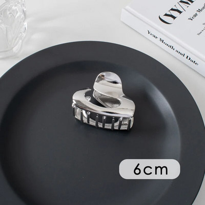 Suured metallist geomeetrilised juukseklambrid, hõbedased korea moe-hai klambrid, Y2k juuksenõelad, juuksenõelad, juuste aksessuaarid naistele