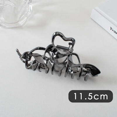 Suured metallist geomeetrilised juukseklambrid, hõbedased korea moe-hai klambrid, Y2k juuksenõelad, juuksenõelad, juuste aksessuaarid naistele