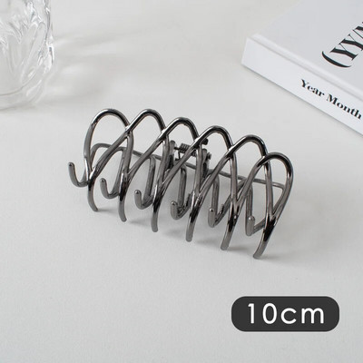 Suured metallist geomeetrilised juukseklambrid, hõbedased korea moe-hai klambrid, Y2k juuksenõelad, juuksenõelad, juuste aksessuaarid naistele