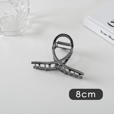 Suured metallist geomeetrilised juukseklambrid, hõbedased korea moe-hai klambrid, Y2k juuksenõelad, juuksenõelad, juuste aksessuaarid naistele