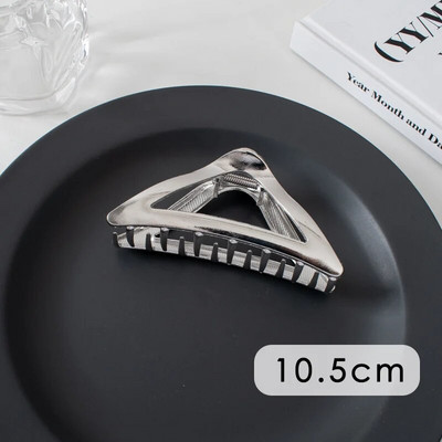 Suured metallist geomeetrilised juukseklambrid, hõbedased korea moe-hai klambrid, Y2k juuksenõelad, juuksenõelad, juuste aksessuaarid naistele