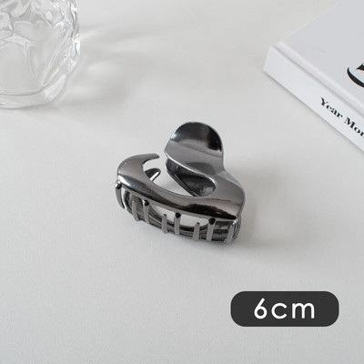 Suured metallist geomeetrilised juukseklambrid, hõbedased korea moe-hai klambrid, Y2k juuksenõelad, juuksenõelad, juuste aksessuaarid naistele