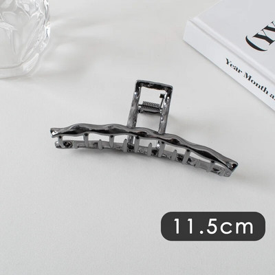 Suured metallist geomeetrilised juukseklambrid, hõbedased korea moe-hai klambrid, Y2k juuksenõelad, juuksenõelad, juuste aksessuaarid naistele