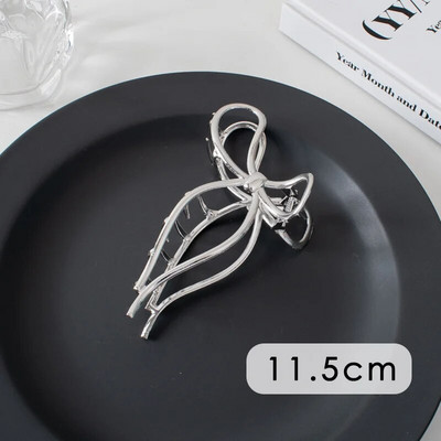 Suured metallist geomeetrilised juukseklambrid, hõbedased korea moe-hai klambrid, Y2k juuksenõelad, juuksenõelad, juuste aksessuaarid naistele