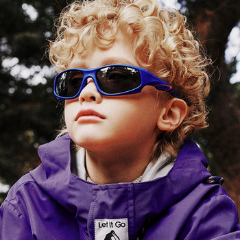 Модна детска силиконова рамка TAC поляризирани слънчеви очила Soft TR90 UV400 Wrap Around Спортни слънчеви очила за момчета Момичета Абажури