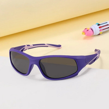 Модна детска силиконова рамка TAC поляризирани слънчеви очила Soft TR90 UV400 Wrap Around Спортни слънчеви очила за момчета Момичета Абажури