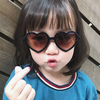 2023 Модни слънчеви очила във формата на сърце за деца Черни, червени слънчеви очила с малки рамки Реколта, момчета, момичета, деца, деца Oculos De Sol