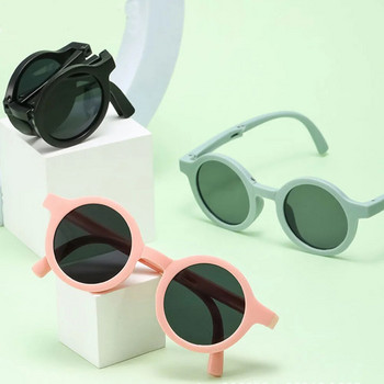 Модни сгъваеми кръгли детски слънчеви очила Zilead Момчета Момичета Слънчеви очила Ретро детски слънчеви очила Цветни бебешки сенници UV очила