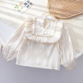 2023 Άνοιξη φθινόπωρο Κορεατικά παιδικά πουκάμισα για κορίτσια Βαμβακερά μακρυμάνικα ευέλικτα μασίφ παιδικά κοριτσάκια μπλούζα για νήπια κοριτσίστικα μπλουζάκια