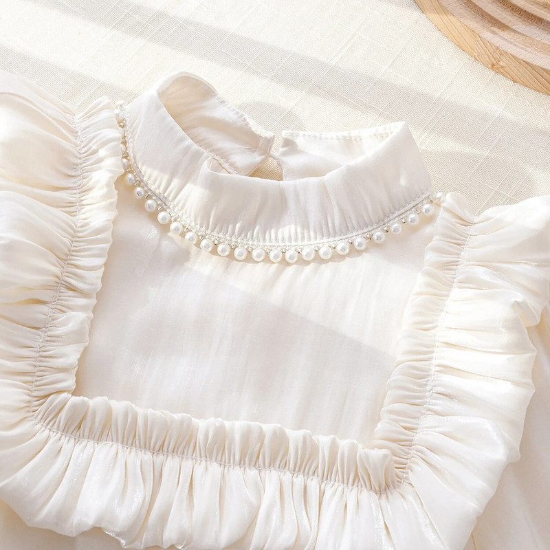 2023, primăvară, toamnă, coreeană, pentru copii, fete, cămăși din bumbac cu mânecă lungă, versatil, solid, pentru copii, fete, bluză pentru copii mici, topuri pentru fete