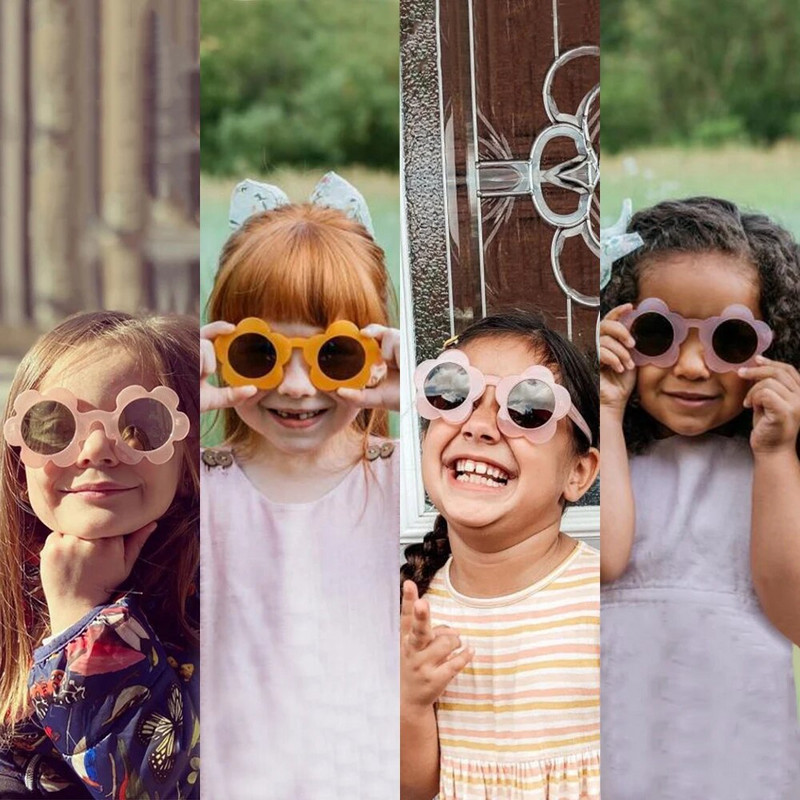 Mieli Vaikiški akiniai nuo saulės Saulėgrąžos Vaikiški Akiniai 2-10 m. Kūdikiams Mergaitėms Švelniai Akiniai berniukams Animaciniai Žiedlapiai Akiniai UV400 Akiniai
