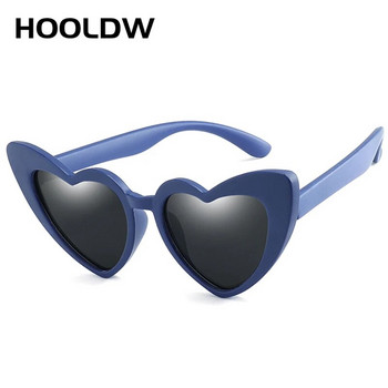 HOOLDW Παιδικά γυαλιά ηλίου για αγόρια κορίτσια Polarized παιδικά γυαλιά ηλίου Σχήματα καρδιάς Εύκαμπτα γυαλιά ασφαλείας σιλικόνης UV400 Βρεφικά γυαλιά