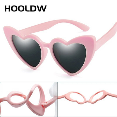 HOOLDW Kids Sunglasses Boy Girls Polarized Children Sun glasses Heart Shapes Silicone Flexible Safety Glasses UV400 Baby Eyewear