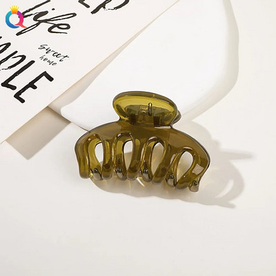 Új Candy Colors hajkapcsok nőknek Akril hajkörmök közepes méretű hajbilincsek Karomcsipesz Rák hajtű divatos hajkiegészítők