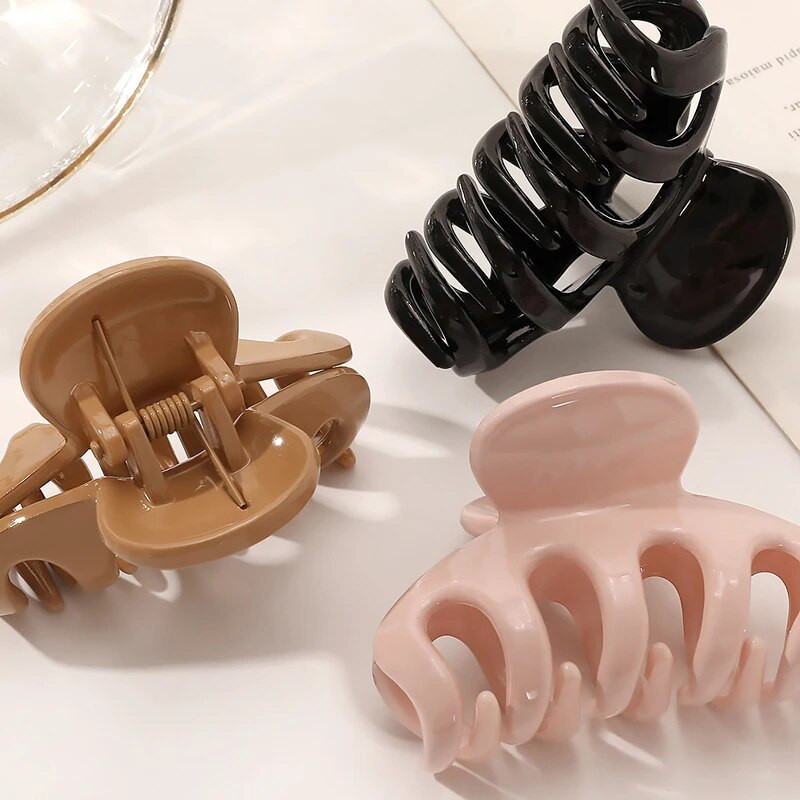 Új Candy Colors hajkapcsok nőknek Akril hajkörmök közepes méretű hajbilincsek Karomcsipesz Rák hajtű divatos hajkiegészítők