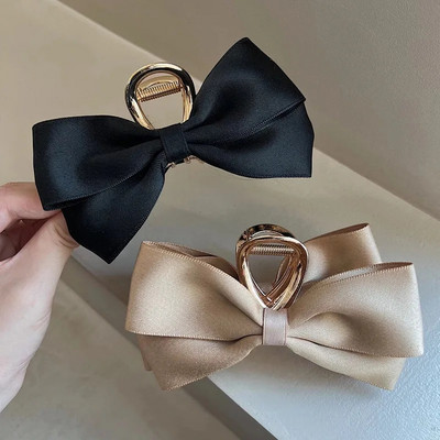 Fundita din satin Cleme pentru gheare de păr pentru femei de culoare aurie, din metal, de crab, agrafe de păr încrucișate, accesorii zilnice pentru păr pentru fete coreene, cadouri