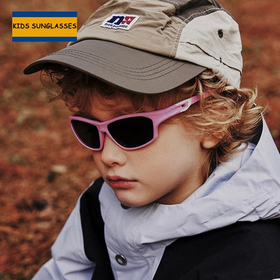 Bērnu silikona polarizētas sporta saulesbrilles jauniešiem saulesbrilles zēniem meitenēm beisbola riteņbraukšanai elastīgs rāmis Vecums 3-12 UV400