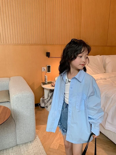 Moda Bebeluș Fetiță Băiat Cămașă Copil Adolescent Copii Bluze Ținută lejeră mâneci lungi de primăvară toamnă Bebeluș haine supradimensionate 3-14 ani