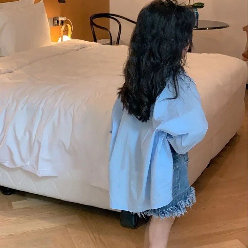 Moda Bebeluș Fetiță Băiat Cămașă Copil Adolescent Copii Bluze Ținută lejeră mâneci lungi de primăvară toamnă Bebeluș haine supradimensionate 3-14 ani