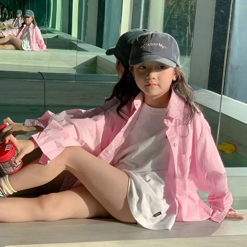 Moda Bebeluș Fetiță Băiat Cămașă Copil Adolescent Copii Bluze Ținută lejeră mâneci lungi de primăvară toamnă Bebeluș haine supradimensionate 3-14 ani