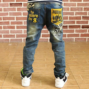 IENENS Панталони за момчета и момичета Тесни дънки Панталони с ластик на талията 4-13 години Детски момчета Дънкови дрехи Дрехи Спортно долнище