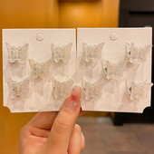 Mini permatomas plaukų krabas drugelis Mažas mielas plaukų letenėlis, saldus griebtuvas, pintos segtukai mergaičių spaustukai spygliuočiai Plaukų priedai Dovana