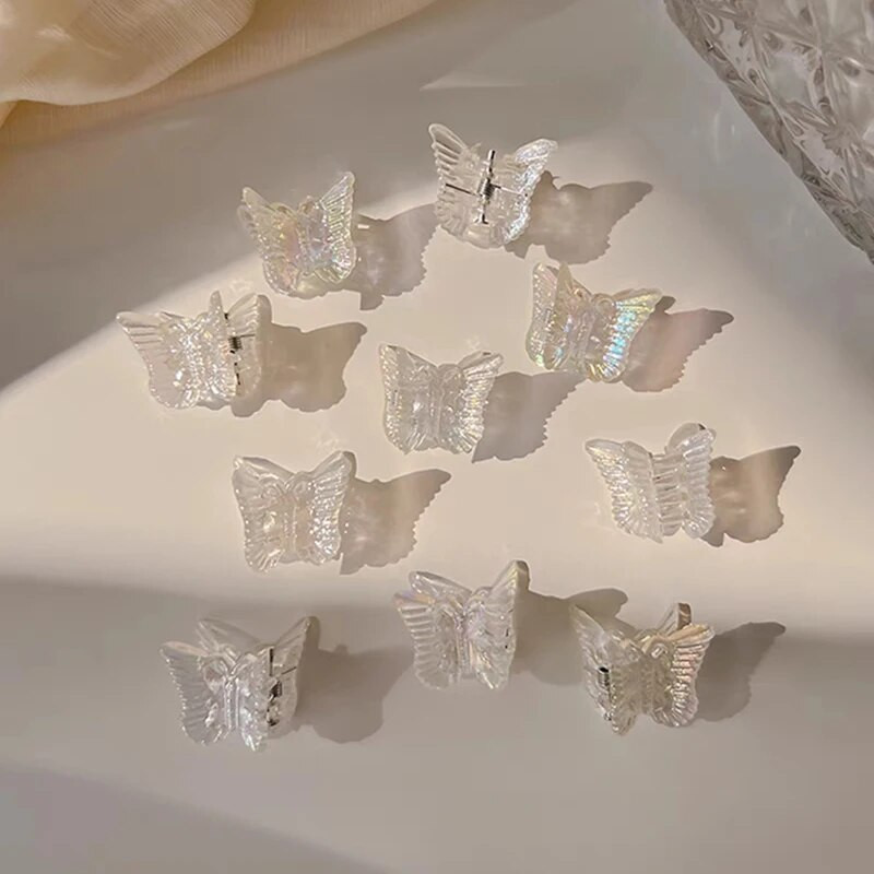 Mini permatomas plaukų krabas drugelis Mažas mielas plaukų letenėlis, saldus griebtuvas, pintos segtukai mergaičių spaustukai spygliuočiai Plaukų priedai Dovana