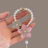 1 vnt. Lady Flower Kutas Pearl plaukų segtukas, galinės uodegos plaukų segtukas plaukų priedai