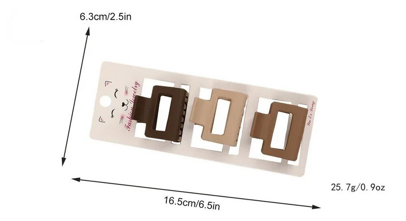 3 τμχ Νέα μόδας καφέ χρώματος παγωμένη γεωμετρική φουρκέτα κλιπ μαλλιών Barrettes για γυναίκες κορίτσια Αξεσουάρ για τα μαλλιά Αξεσουάρ κεφαλής