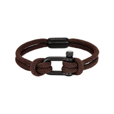 MKENDN személyre szabott férfi tengeri kétszálú kötél karkötő U alakú csavaros csattal, rozsdamentes acél mágnescsattal férfi ajándék