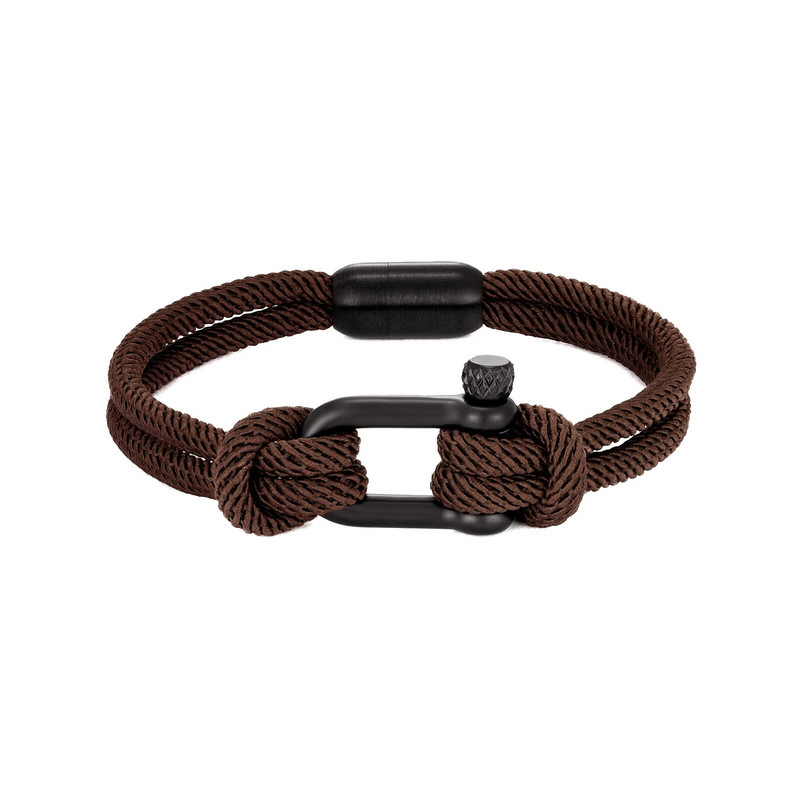 MKENDN személyre szabott férfi tengeri kétszálú kötél karkötő U alakú csavaros csattal, rozsdamentes acél mágnescsattal férfi ajándék