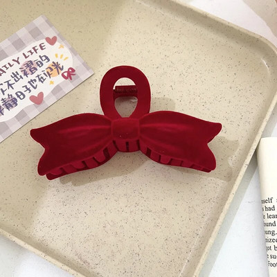 Agrafe de păr din catifea roșie, toamnă iarnă, cleme de păr pentru femei, agrafă de păr elegantă franceză, accesorii pentru păr, pentru femei, cadou pentru fete