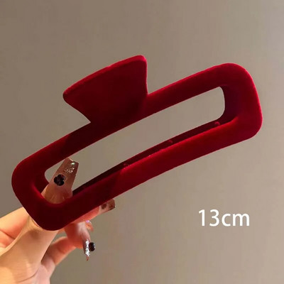 Agrafe de păr din catifea roșie, toamnă iarnă, cleme de păr pentru femei, agrafă de păr elegantă franceză, accesorii pentru păr, pentru femei, cadou pentru fete